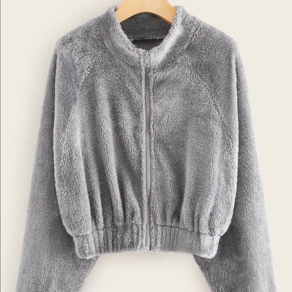 Zip up teddy jacket